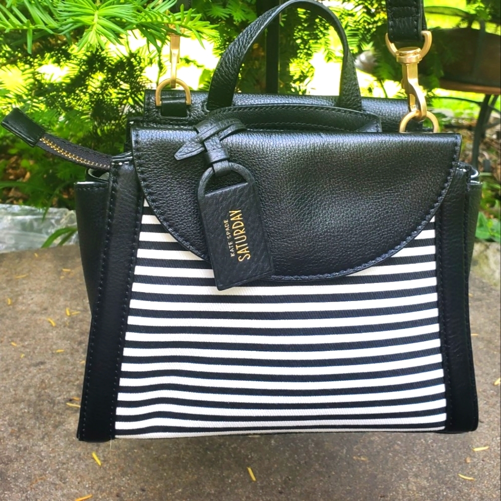 Kate Spade Saturday Black White Mini Satchel